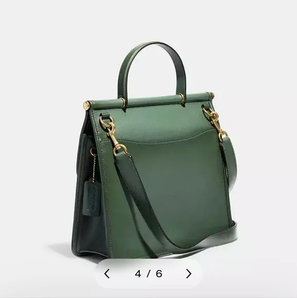 COACH OG Willis Top Handle Black Leather Satchel Handbag Purse - Picture 9 of 12